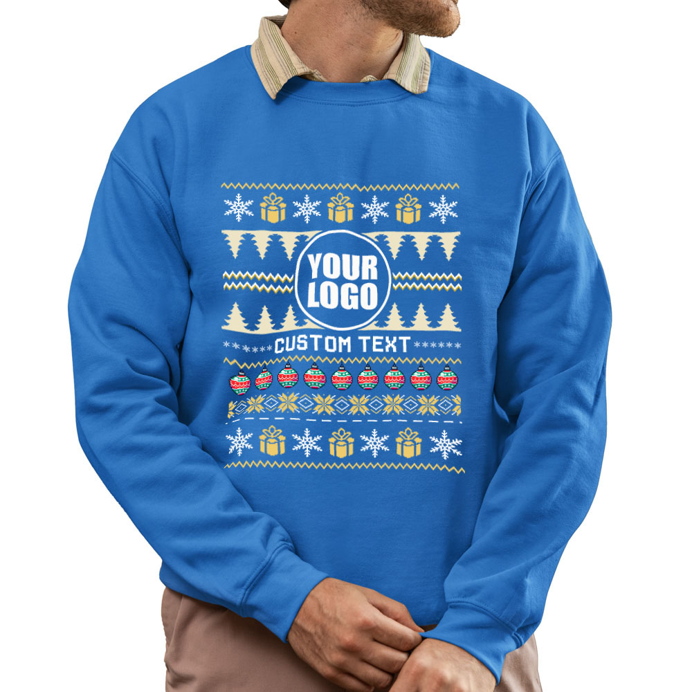 Custom Logo With Christmas Ornament Ugly Sweatshirt 10